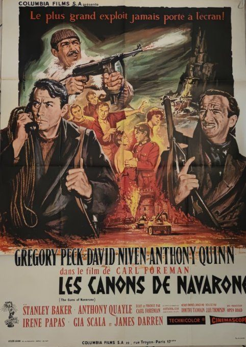 Les Canons de Navarone Affiche de film 120x160 J. Lee Thompson 1961