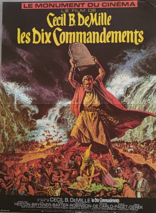 Les Dix commandements Affiche de film 40x60 Cécil B.DeMille 1956