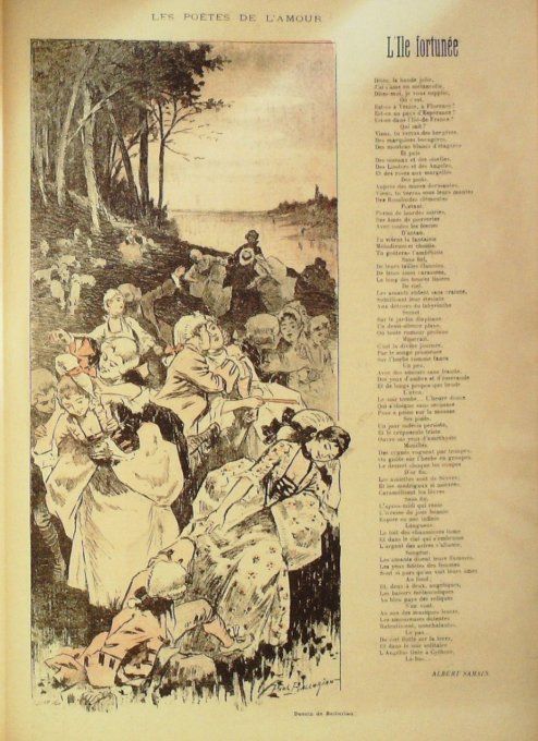 Samain Albert L'île fortunée illustration Balluriau Paul 1894
