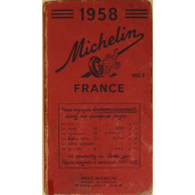 GUIDE ROUGE Michelin-FRANCE 2-1958