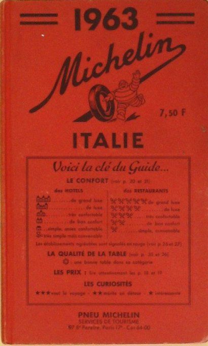 Guide rouge MICHELIN 1963 édition Italie   