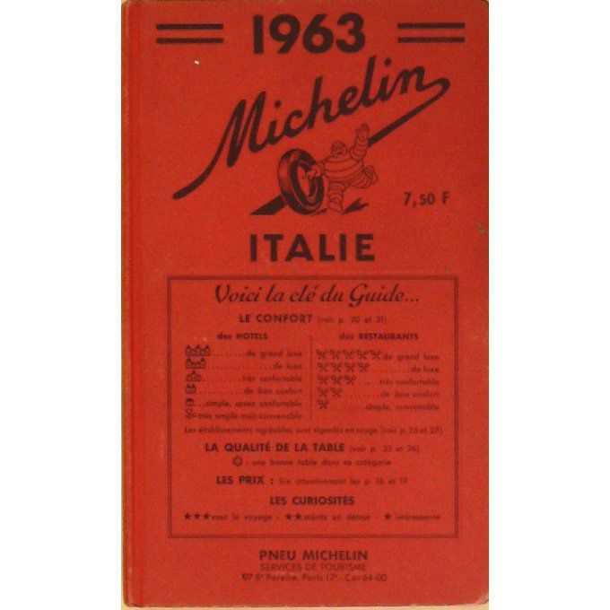 GUIDE ROUGE Michelin-ITALIE 1963
