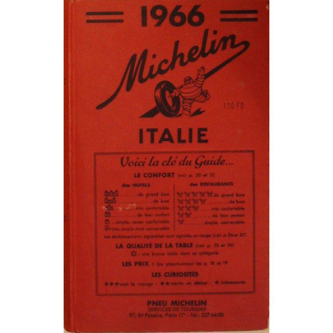 GUIDE ROUGE Michelin-ITALIE 1966