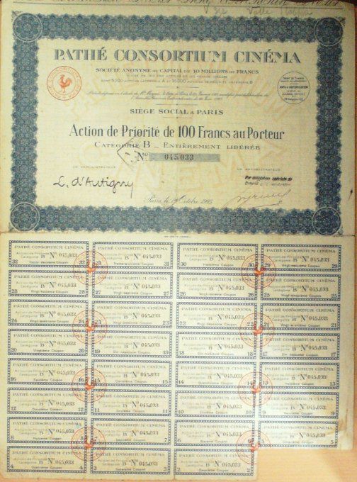 PARIS CONSOTRIUM CINEMA-PARIS-ACTION-100 FR-1921