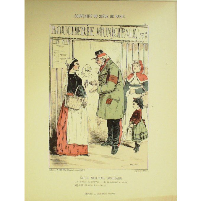 DRANER-TAMBOUR D'INFANTERIE-LITHO Signée DRANER-SOLDATS D'la REPUBLIQUE-1870