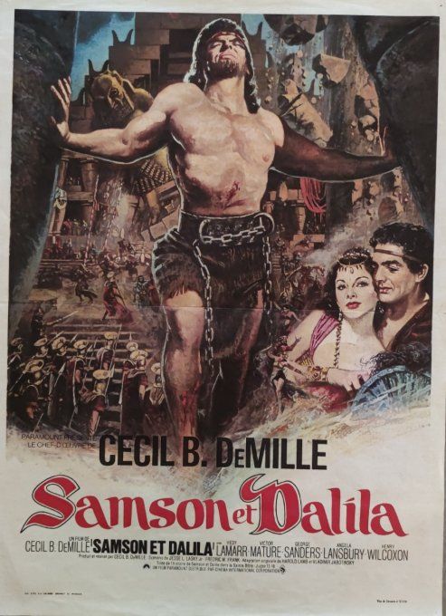 Samson et Dalila Affiche de film 60x40 Cécil B.DeMille 1980