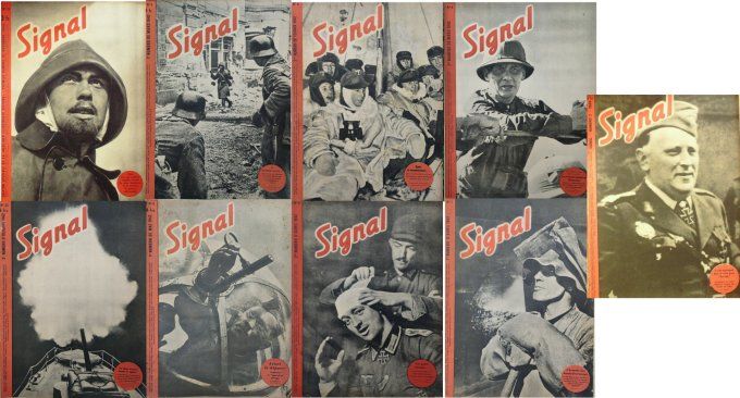 Lot de 9 revues SIGNAL 2nde guerre 1940 (1) 1942 (7) 1943 (1) LT2