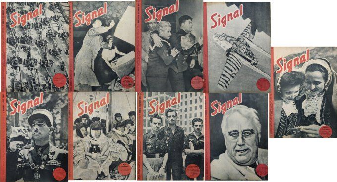 Lot de 9 revues SIGNAL 2nde guerre 1943 (8) 1942 (1) LT5