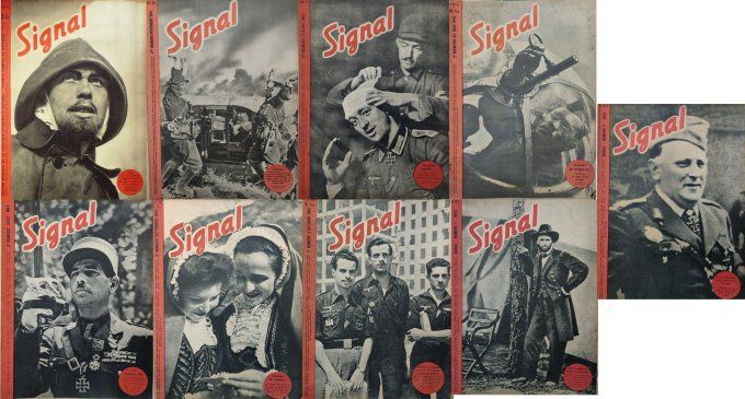 Lot de 9 revues SIGNAL 2nde guerre 1940 (1) 1941 (1) 1942 (2) 1943 (3) 1944 (2) LT6