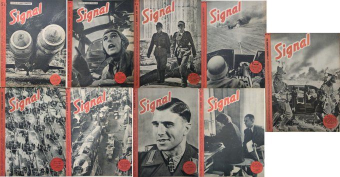 Lot de 9 revues SIGNAL 2nde guerre 1941 (4) 1943 (5) LT7
