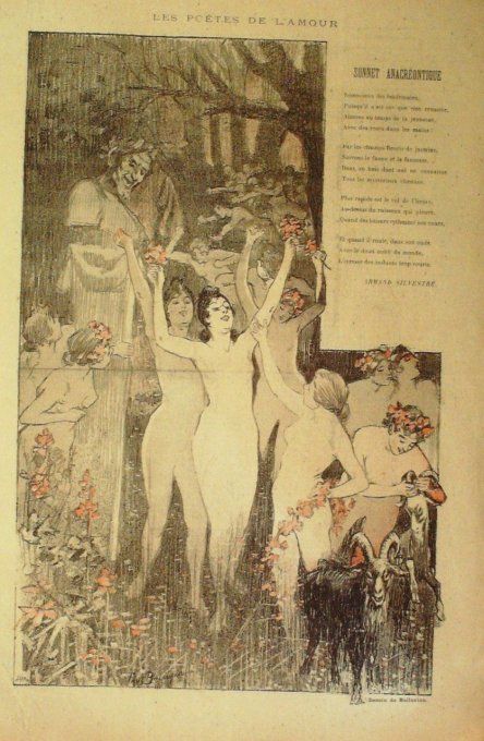 Silvestre Armand Sonnet Anacréontique illustration Balluriau Paul 1899