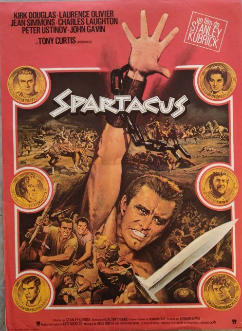 Spartacus Affiche de film 60x40 Stanley Hubrick 1970