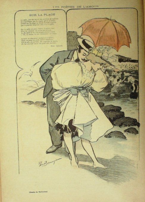 Legrand Marc Sur la plage illustration Balluriau Paul 1892